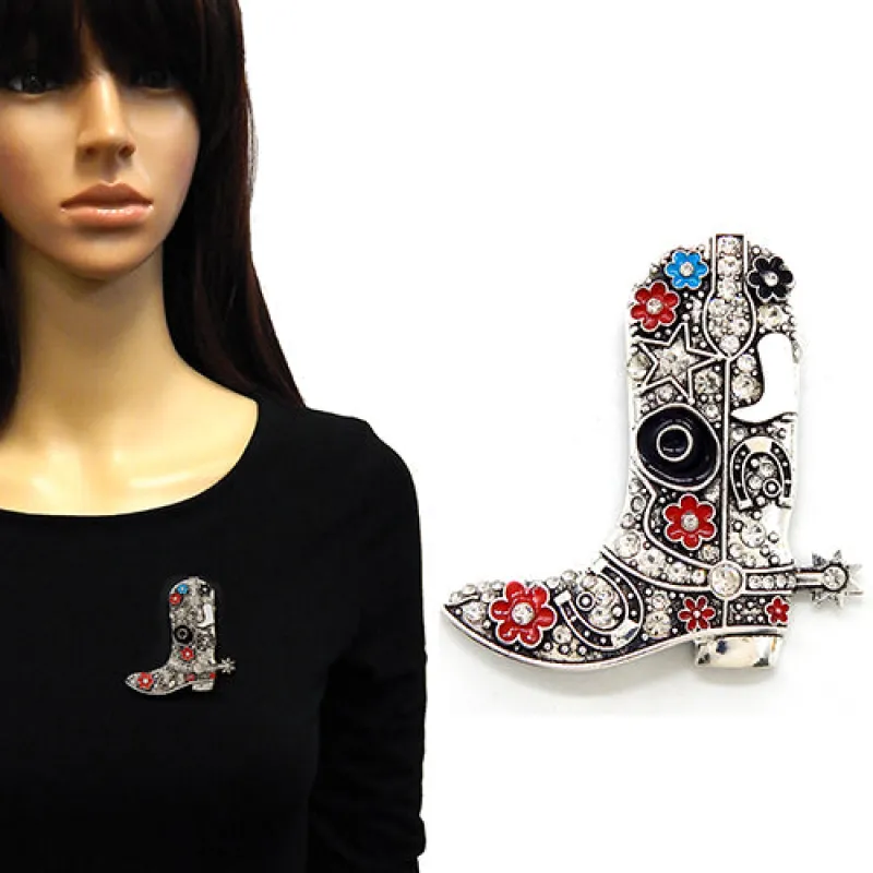 SILVER COWBOY BROOCH ( 2248 BRDCLR ) made by Oh My Jewelry