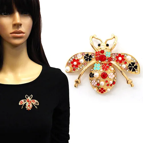 GOLD BEE BROOCH ( 2249 GDMLT ) sold by Oh My Jewelry
