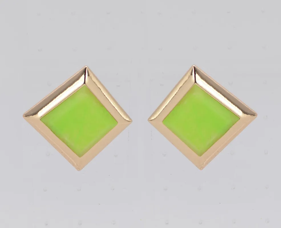 GOLD LIME GREEN EARRINGS ( 7005 GLLIM ) made by Fiesta