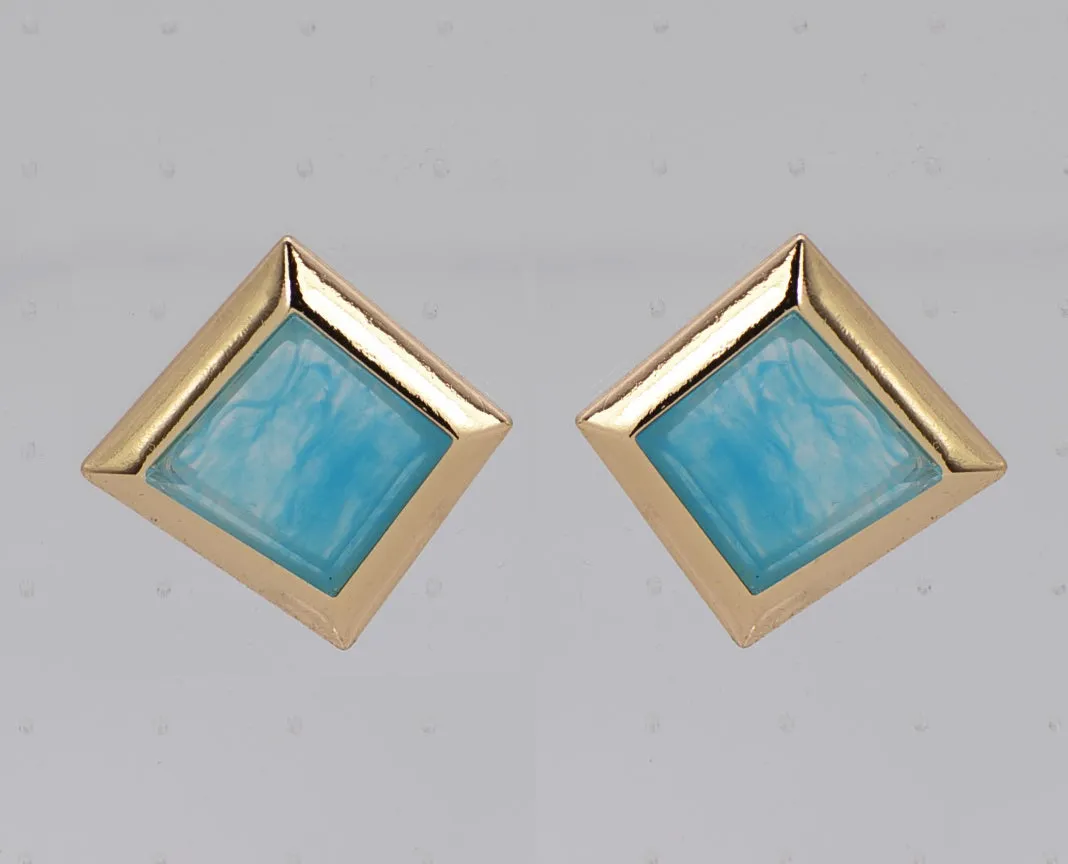 GOLD AQUA EARRINGS ( 7005 GLAQA ) sold by Oh My Jewelry