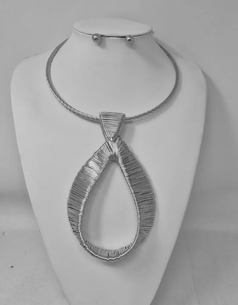 SILVER NECKLACE SET ( 30158 R ) sold by Oh My Jewelry