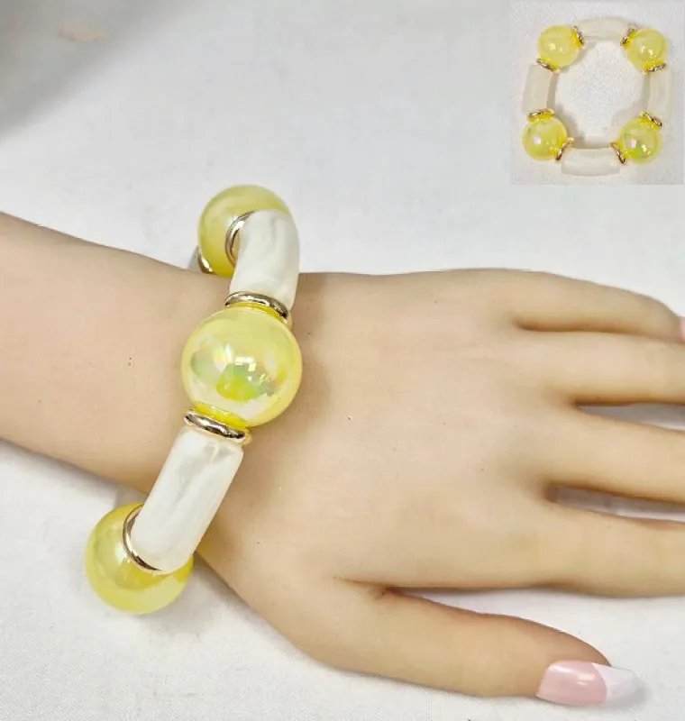BALL STRETCH BRACELET ( 20065 GYE ) made by Oh My Jewelry