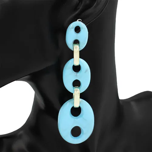 DANGLING LIGHT BLUE EARRINGS ( 3512 BL ) sold by Oh My Jewelry