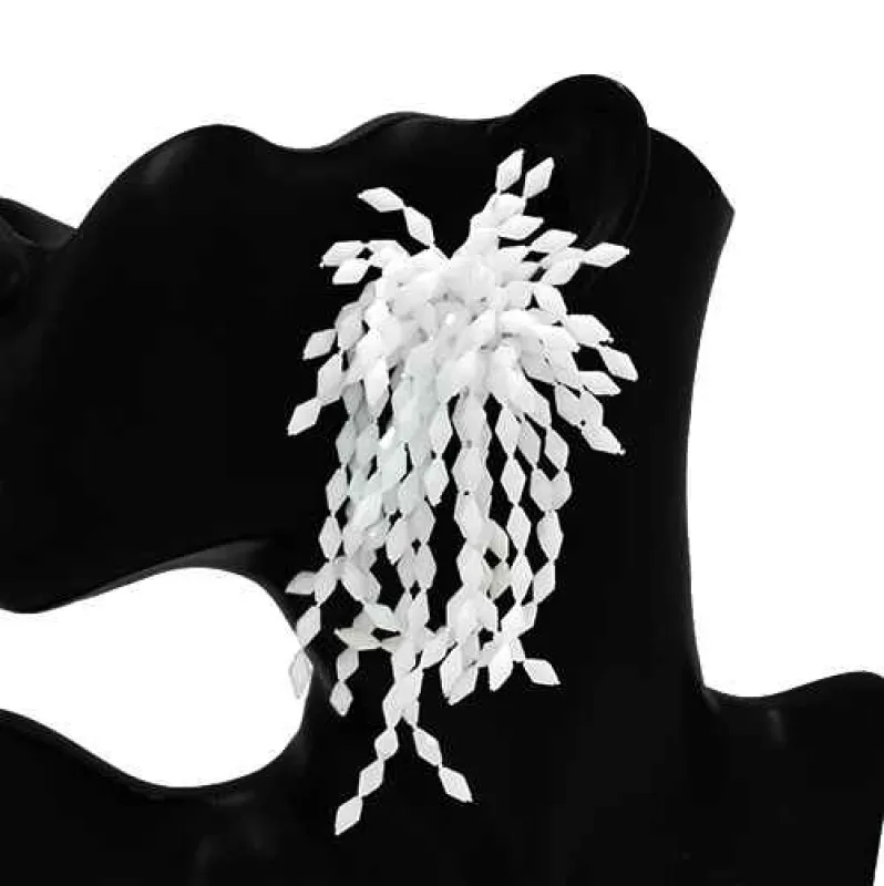 WHITE EARRINGS ( 2872 WT ) made by Oh My Jewelry