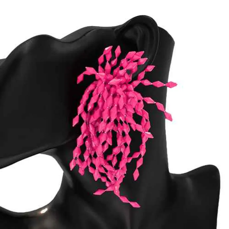 PINK EARRINGS ( 2872 PK ) made by Oh My Jewelry