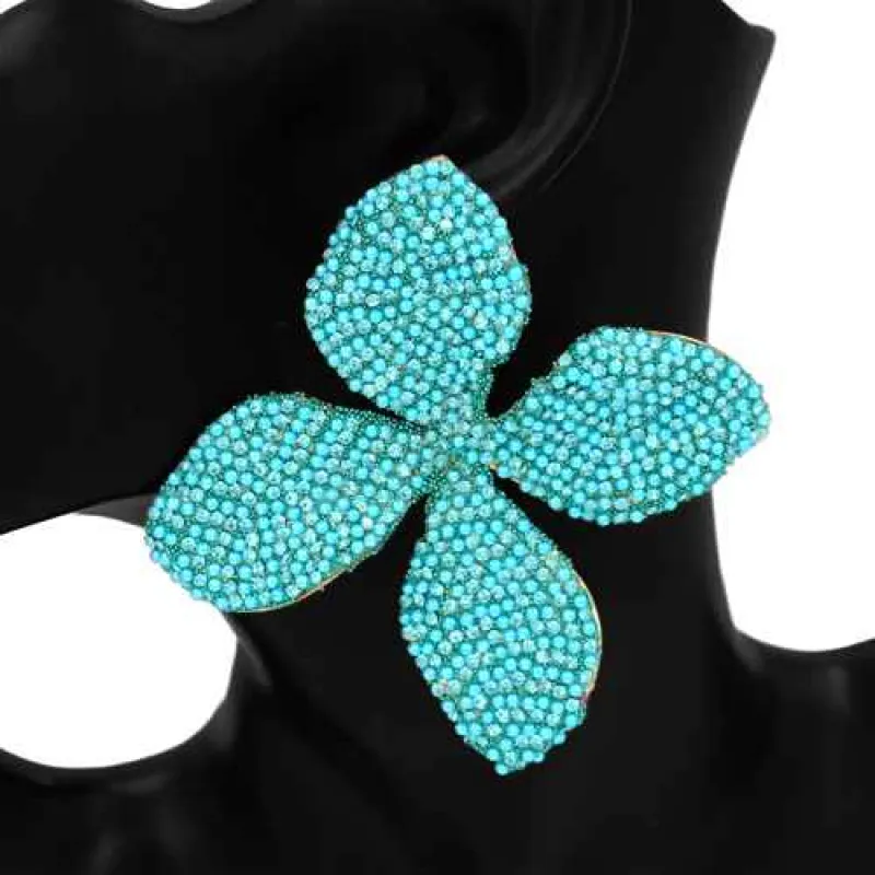 FLOWER EARRINGS ( 1181 AQ ) made by Oh My Jewelry