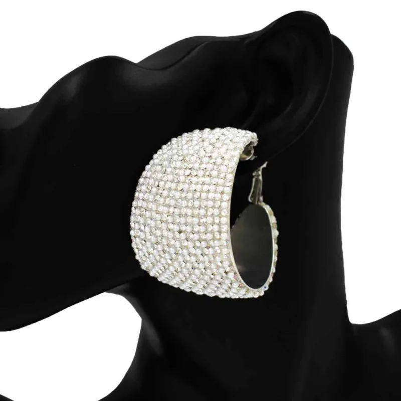 WHITE PEARLS HOOP EARRINGS ( 1179 RDWHT ) made by Oh My Jewelry