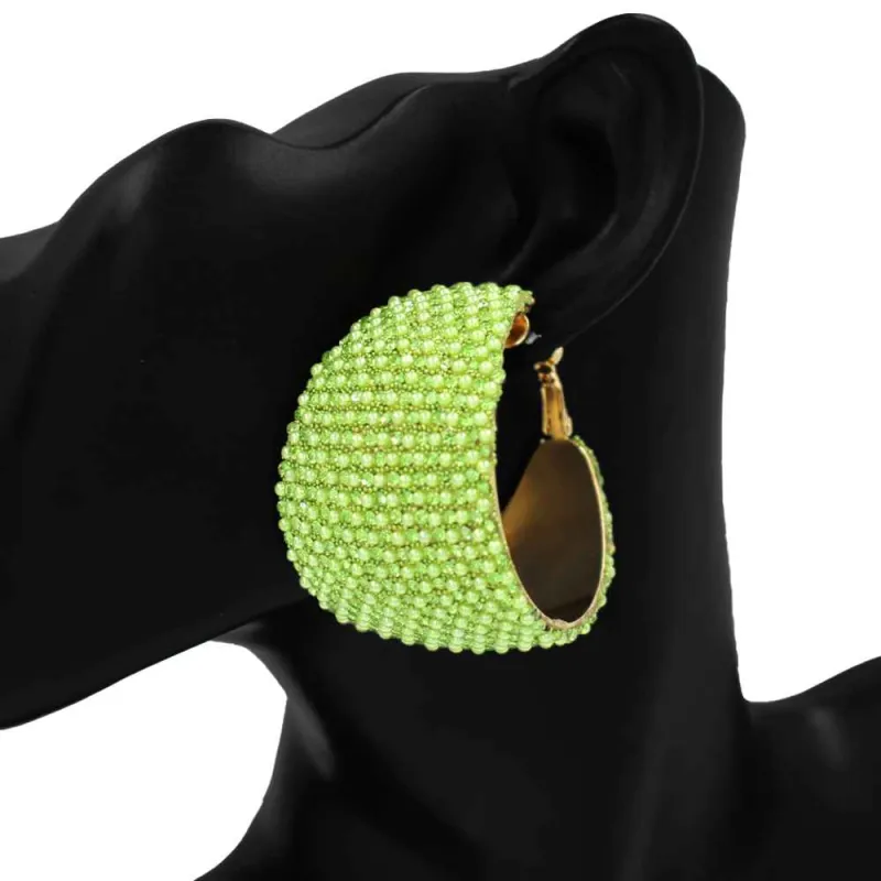 LIME GREEN HOOP EARRINGS ( 1179 LGN ) made by Oh My Jewelry