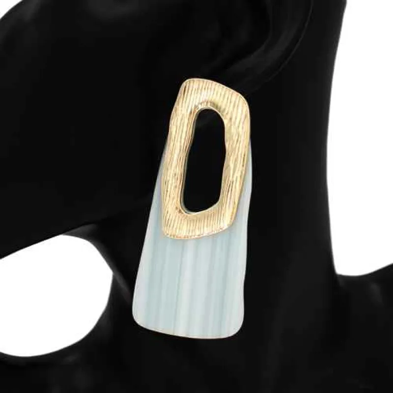 GOLD ACRYLIC EARRINGS ( 1151 GDWT ) made by Oh My Jewelry