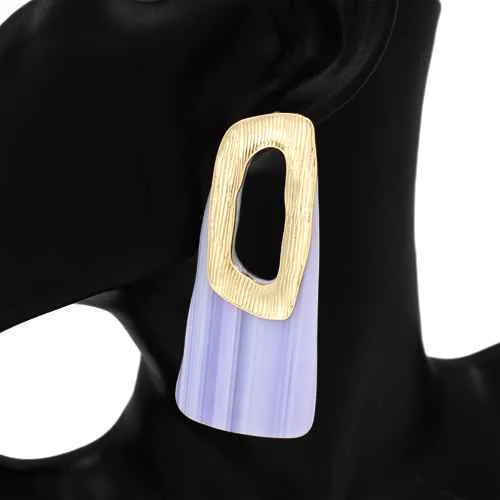 GOLD ACRYLIC EARRINGS ( 1151 GDPU ) sold by Oh My Jewelry