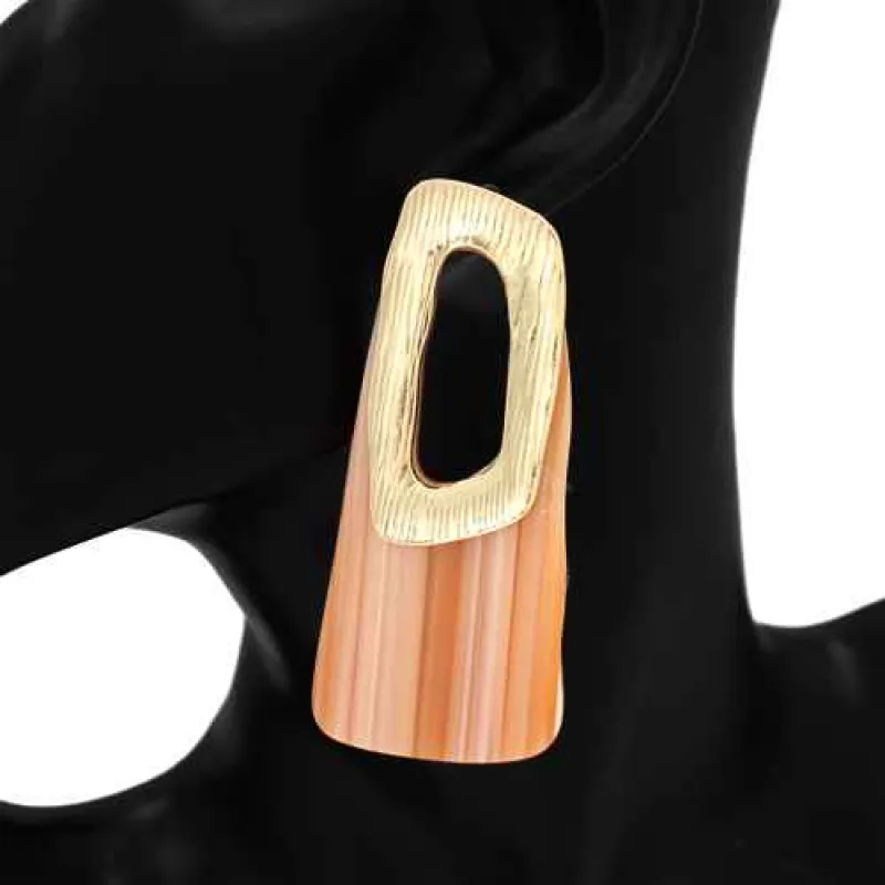 GOLD ACRYLIC EARRINGS ( 1151 GDOR ) made by Oh My Jewelry