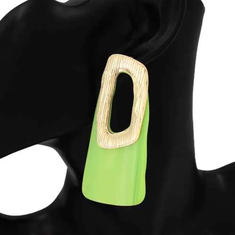 GOLD ACRYLIC EARRINGS ( 1151 GDLM ) made by Oh My Jewelry