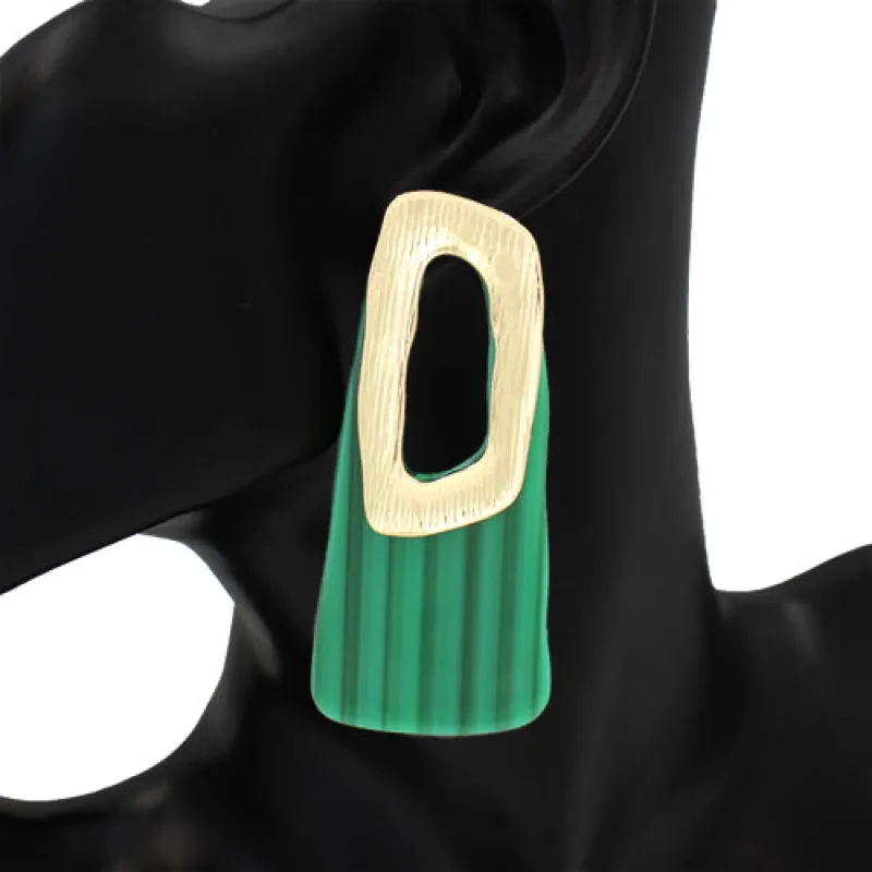 GOLD ACRYLIC EARRINGS ( 1151 GDGN ) made by Oh My Jewelry
