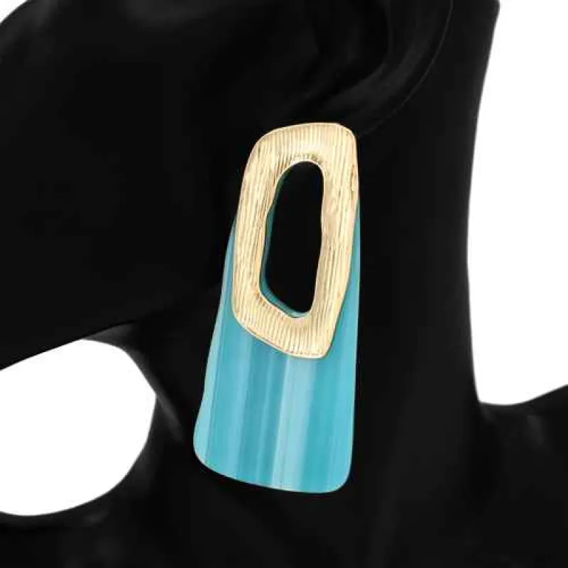 GOLD ACRYLIC EARRINGS ( 1151 GDAQ ) made by Oh My Jewelry