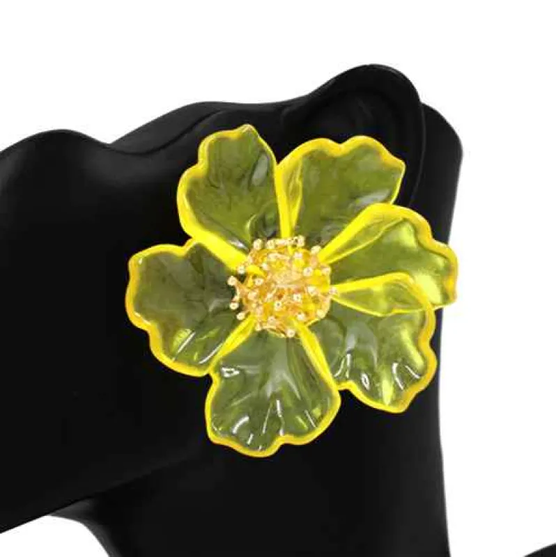 FLOWER EARRINGS ( 1120 YW ) made by Oh My Jewelry