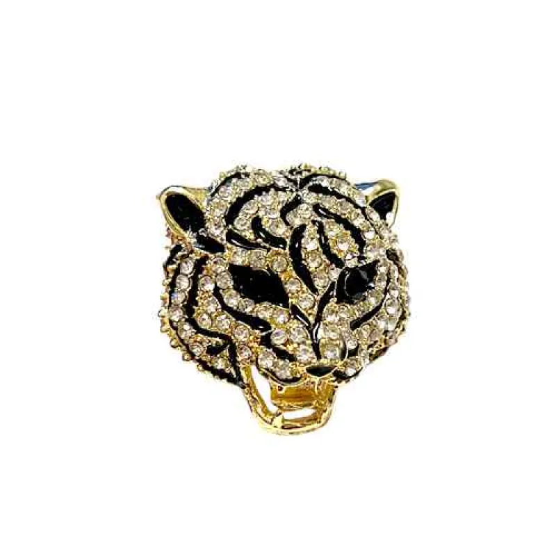 TIGER HEAD BROOCH ( 2205 GD ) made by Oh My Jewelry