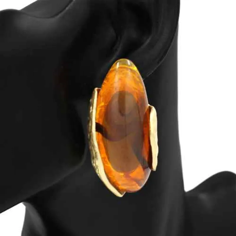 GOLD TORTOISE SHELL EARRINGS ( 1171 GDTT ) made by Oh My Jewelry