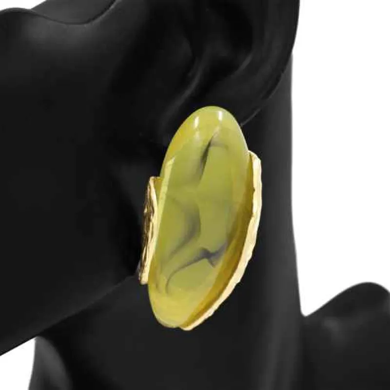 GOLD GREEN EARRINGS ( 1171 GDGN ) made by Oh My Jewelry