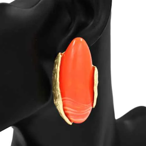 GOLD CORAL EARRINGS ( 1171 GDCO ) sold by Oh My Jewelry