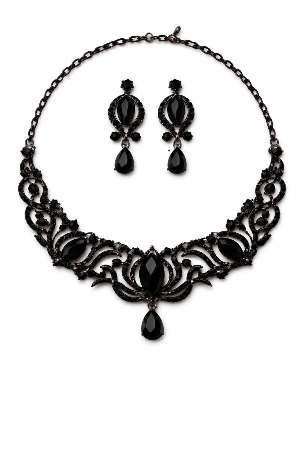 BLACK NECKLACE SET ( 372 HJT ) sold by Oh My Jewelry
