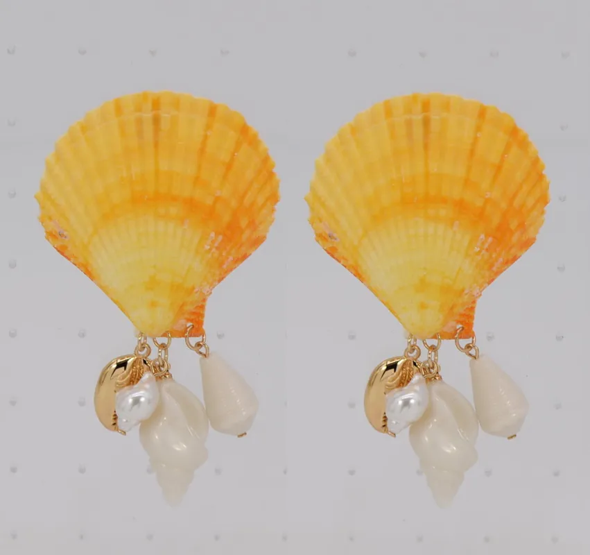 SEA SHELL EARRINGS ( 6944 GLORG ) made by Fiesta