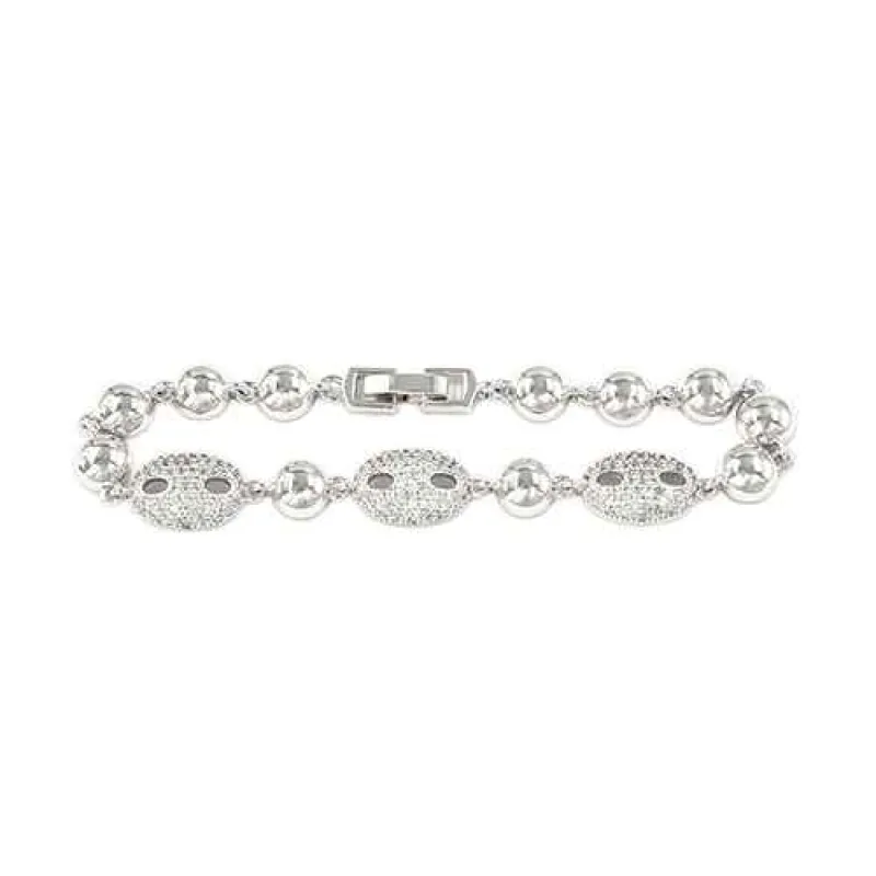 SILVER BRACELET CLEAR STONES ( 2275 RD ) made by Oh My Jewelry