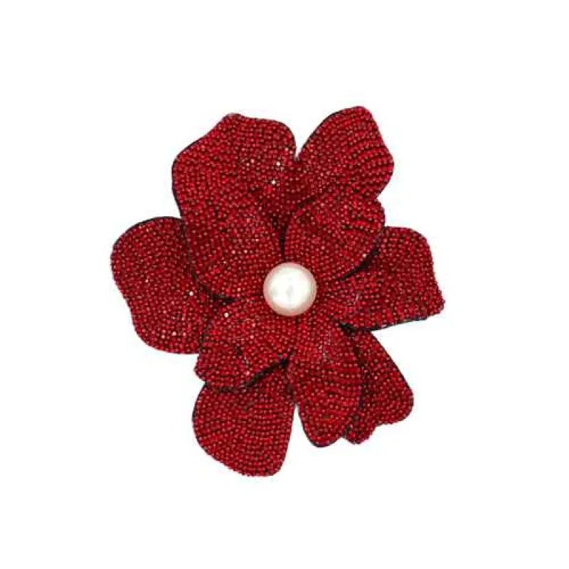 FLOWER BROOCH ( 2222 RED ) made by Oh My Jewelry