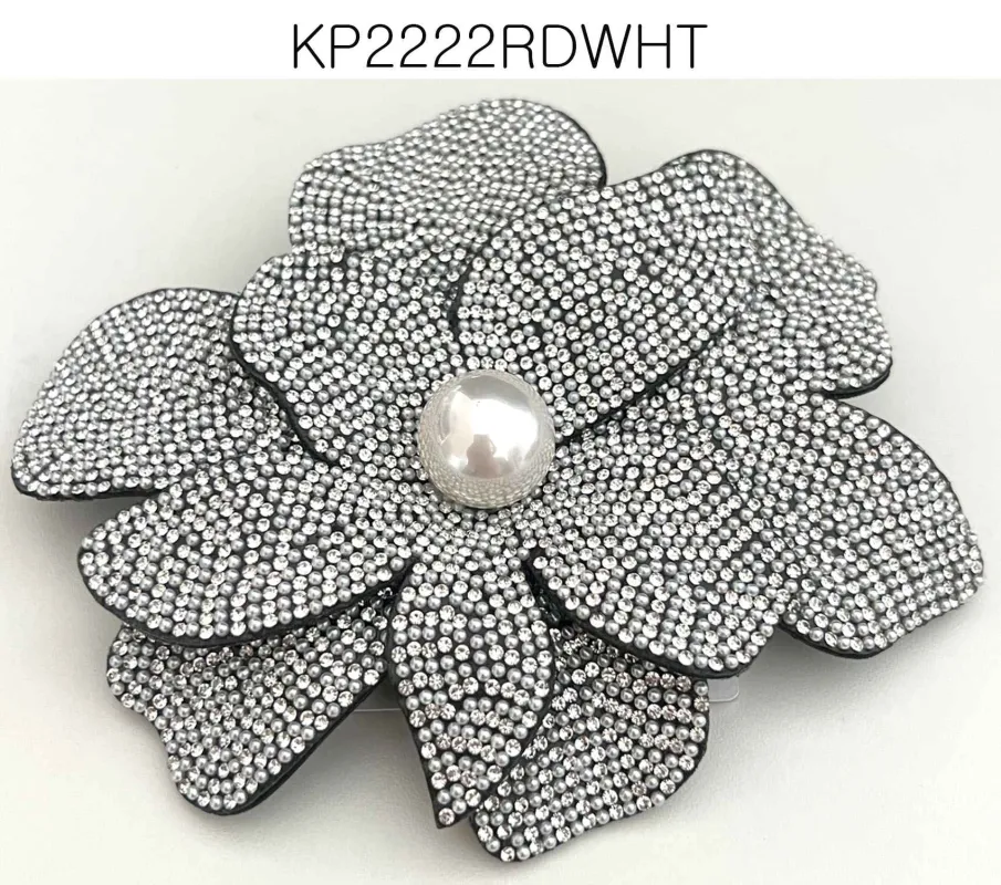 FLOWER BROOCH ( 2222 RDWHT ) made by Oh My Jewelry