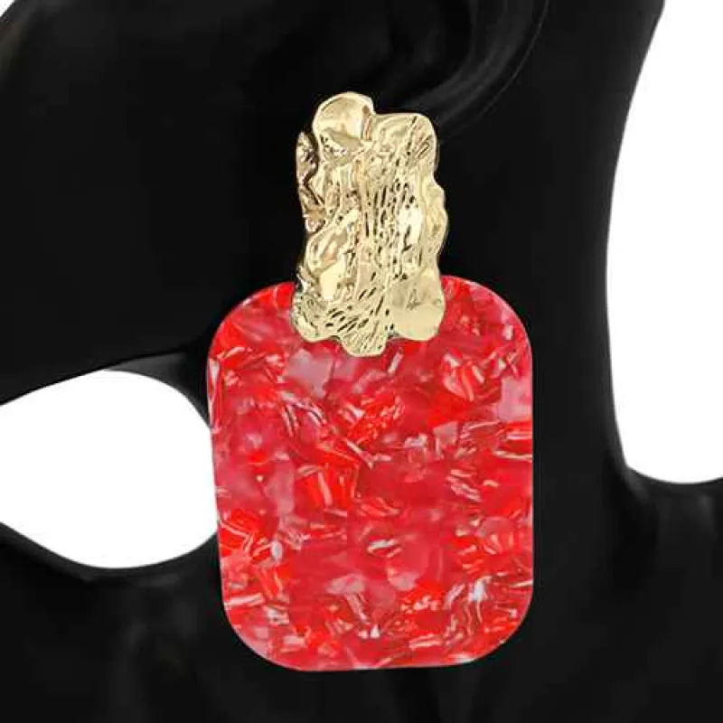 FASHION EARRINGS RED ( 2933 GDYWRED ) made by Oh My Jewelry