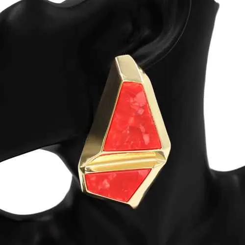 GOLD RED EARRINGS ( 1158 GDYWRED ) sold by Oh My Jewelry