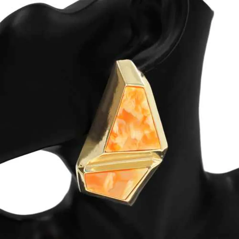 GOLD ORANGE EARRINGS ( 1158 GDOR ) made by Oh My Jewelry
