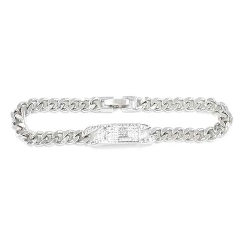 SILVER BRACELET CLEAR STONES ( 2272 RD ) made by Oh My Jewelry