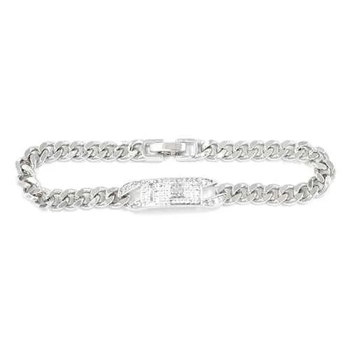 SILVER BRACELET CLEAR STONES ( 2272 RD ) sold by Oh My Jewelry