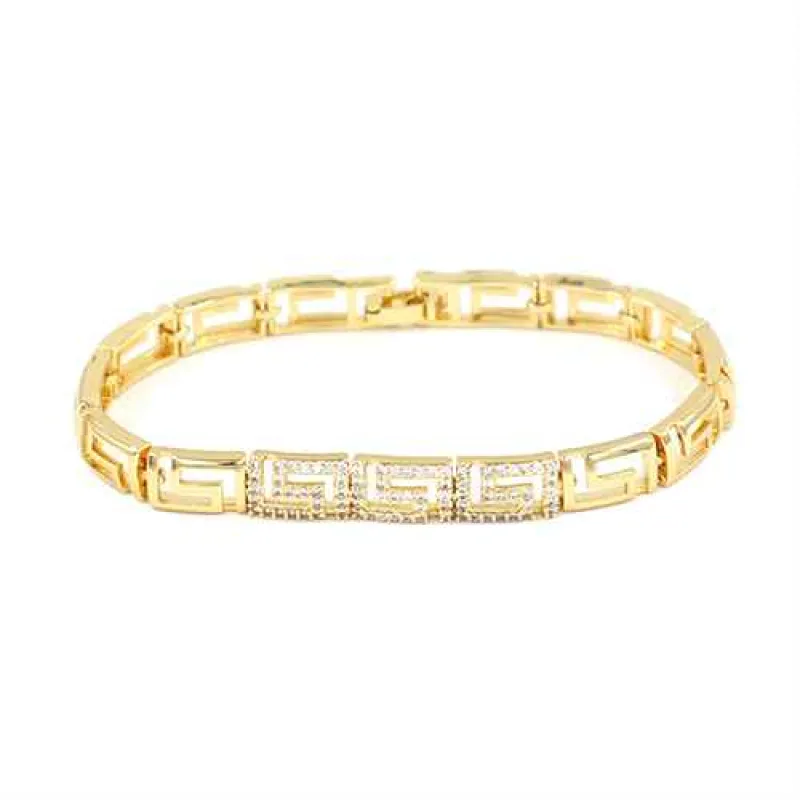 GOLD BRACELET CLEAR STONES ( 2244 GD ) made by Oh My Jewelry
