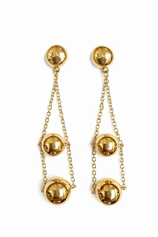 DANGLING GOLD EARRINGS ( 2752 GD ) made by Oh My Jewelry