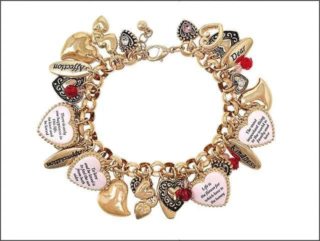 GOLD LOVE CHARM BRACELET ( 03523 AGMX ) made by Oh My Jewelry