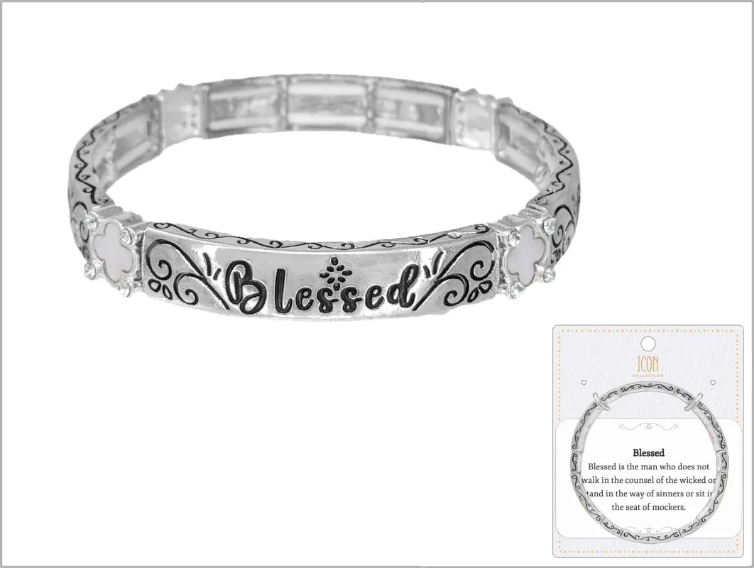 SILVER STRETCH BRACELET BLESSED ( 03973 ASMT ) made by Oh My Jewelry
