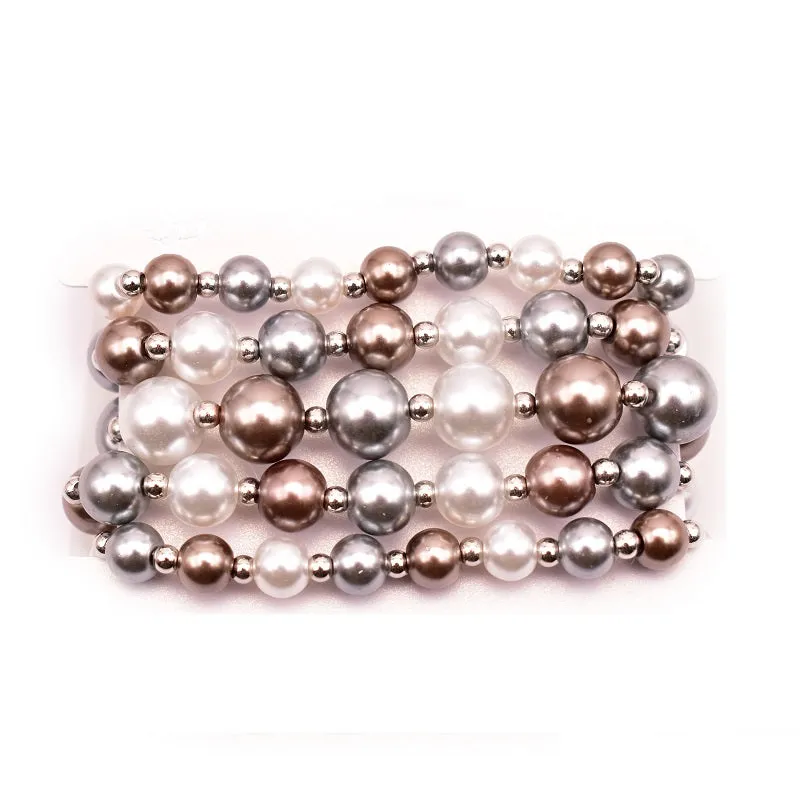 5 PIECE FASHION PEARL BRACELETS ( 1541 MU ) made by Oh My Jewelry