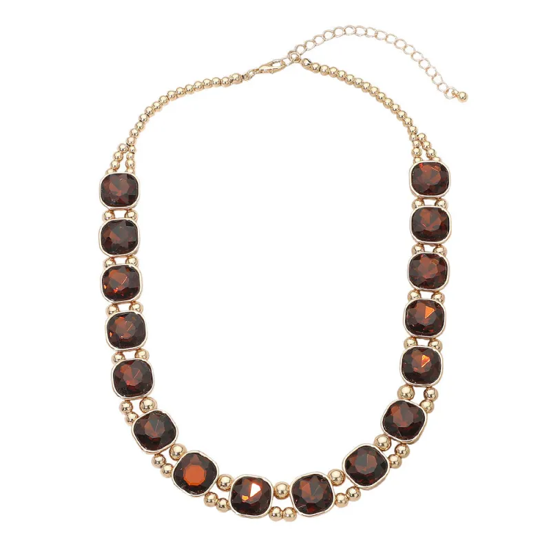RHINESTONE NECKLACE ( 44 G07 ) made by Oh My Jewelry