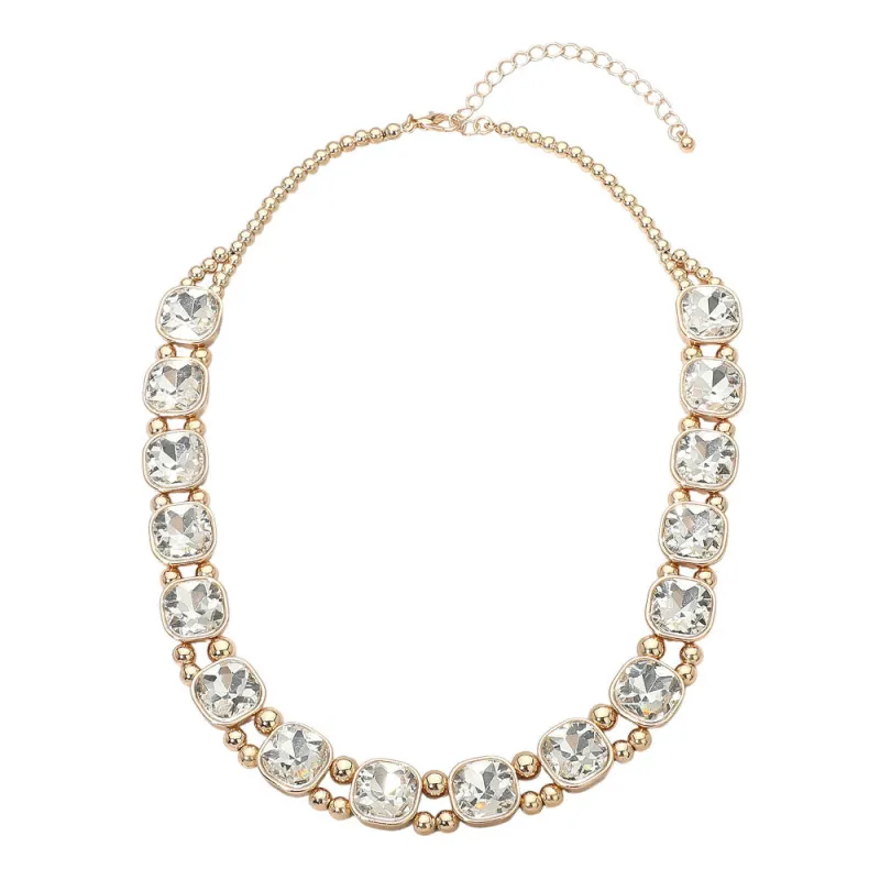 RHINESTONE NECKLACE ( 44 G01 ) made by Oh My Jewelry