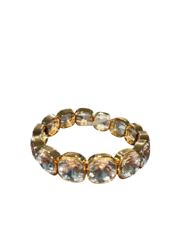 GOLD CRYSTAL STRETCH BRACELET ( 43 G100 ) made by Oh My Jewelry