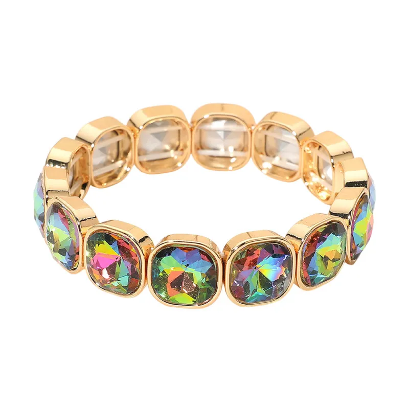 GOLD CRYSTAL STRETCH BRACELET ( 43 G35 ) made by Oh My Jewelry
