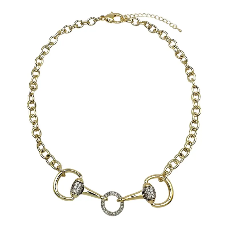 14K GOLD PLATED NECKLACE CZ STONES ( 1835 ) made by Oh My Jewelry