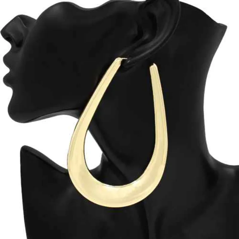GOLD HOOP EARRINGS ( 1185 GD ) made by Oh My Jewelry
