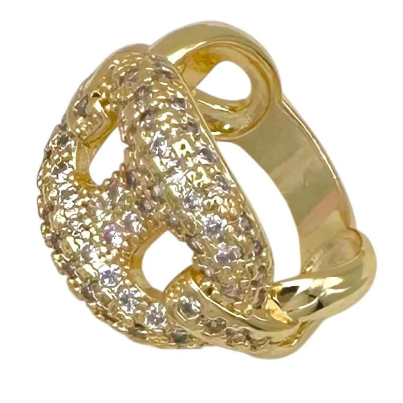 GOLD RING CLEAR CZ STONES SIZE 10 ( 2281 G10 ) made by Oh My Jewelry