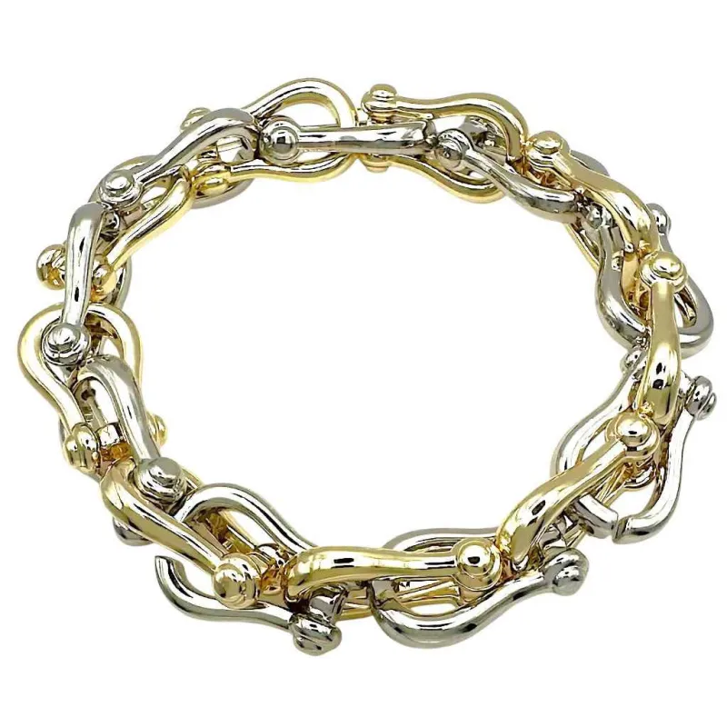 GOLD SILVER BRACELET ( 1819 B ) made by Oh My Jewelry