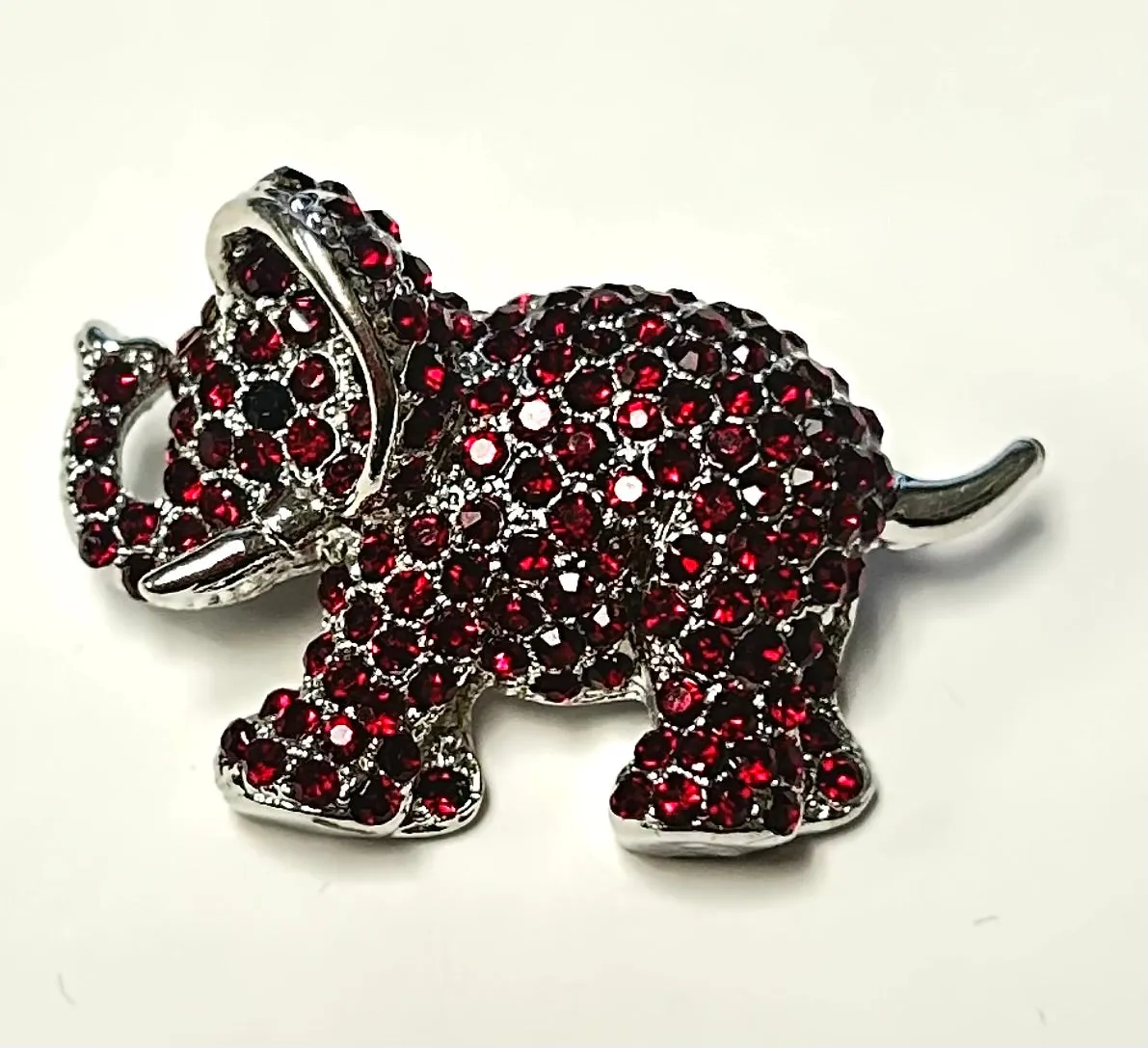 1.75" SILVER ELEPHANT BROOCH RED STONES ( 06511 SRD ) sold by Oh My Jewelry
