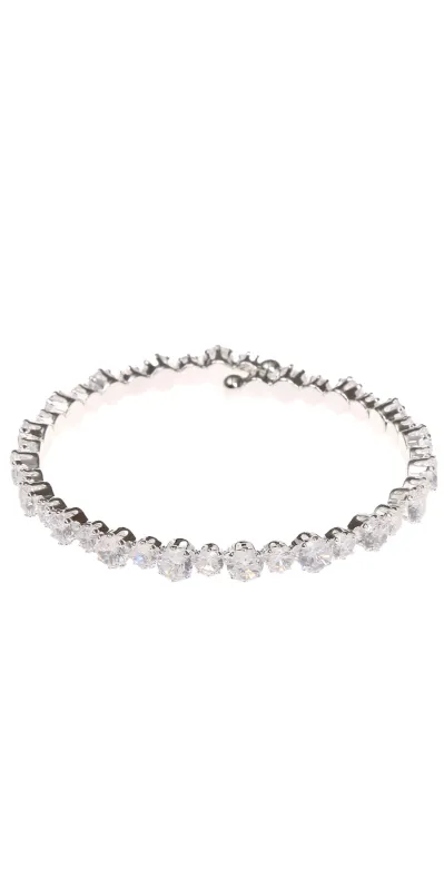 SILVER CLEAR STONE BRACELET ( 30562 CZCLSV ) made by Oh My Jewelry
