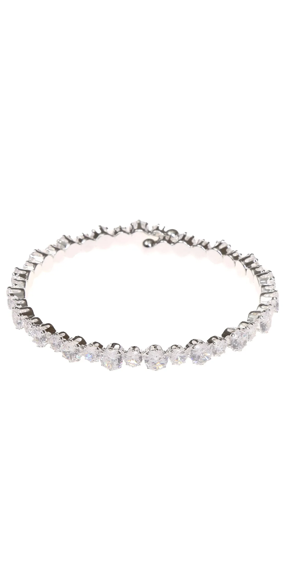 SILVER CLEAR STONE BRACELET ( 30562 CZCLSV ) sold by Oh My Jewelry