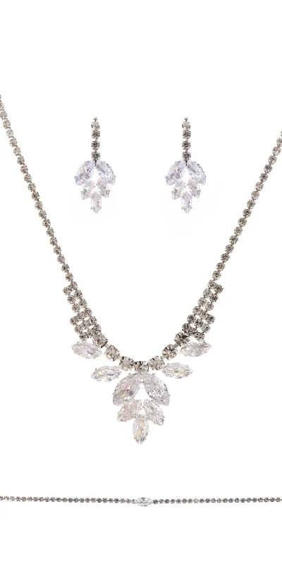 SILVER NECKLACE SET ( 22432 CZCLSV ) made by Oh My Jewelry